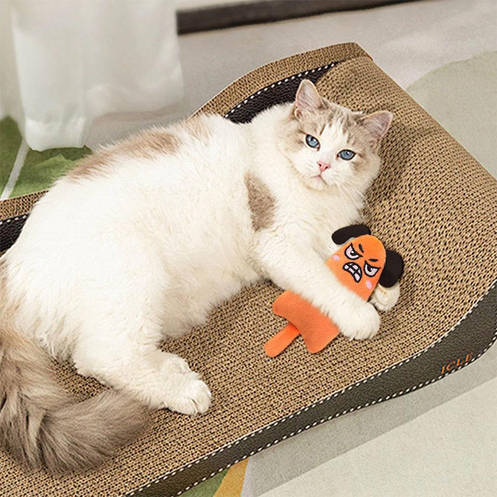 Catnip Interactive Plush Mouse - Cartoon Expressie Kattenspeelgoed Pluche Dierbenodigdheden Ingebouwde