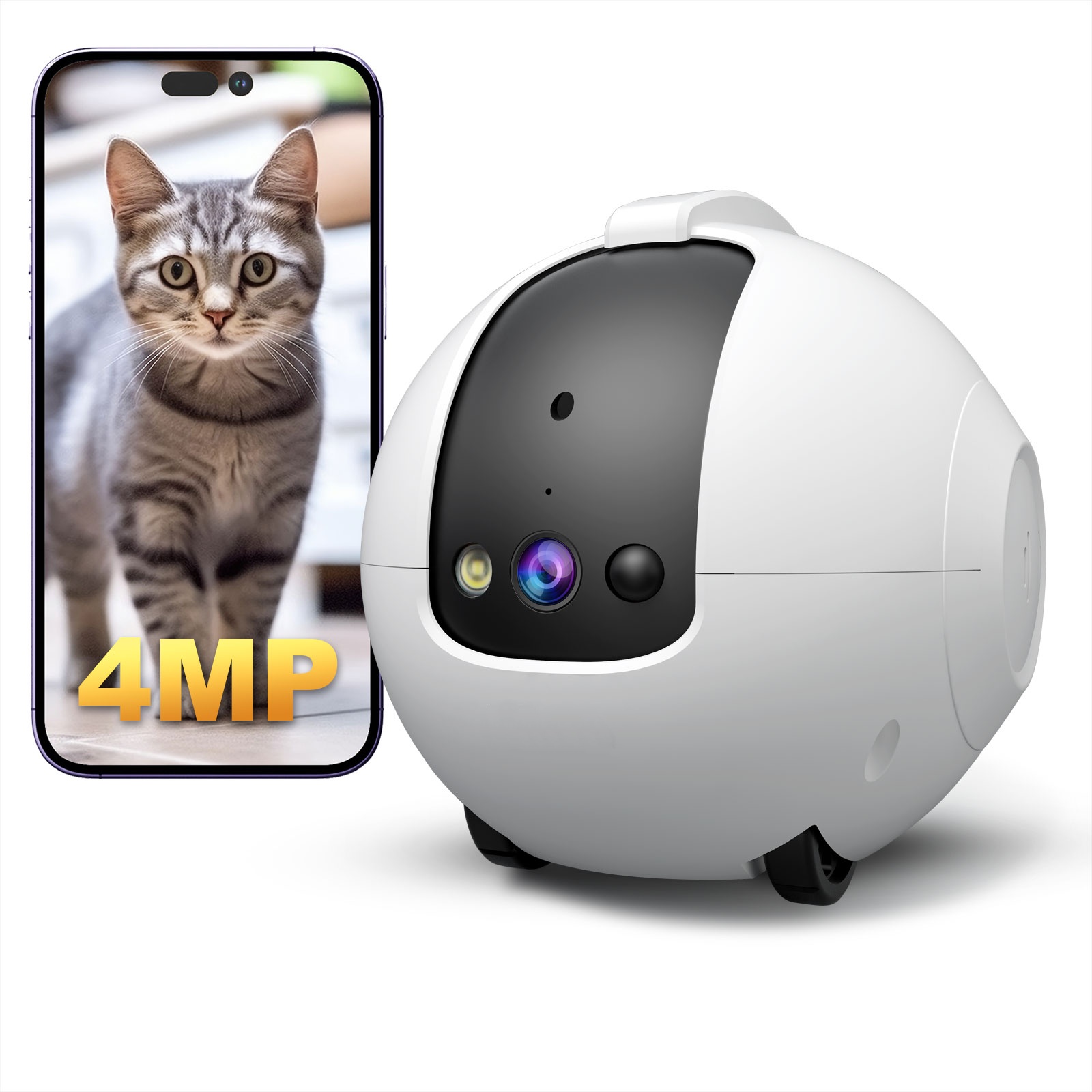 Cat Toys - Huisdiercamera Robot 4MP Huisdiercompanioncamera Tweerichtingsaudio 2.4g